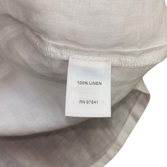 J. Jill 100% Linen White Tunic Button Down Blouse Women’s Sz L Preppy Old Money - Picture 9 of 14